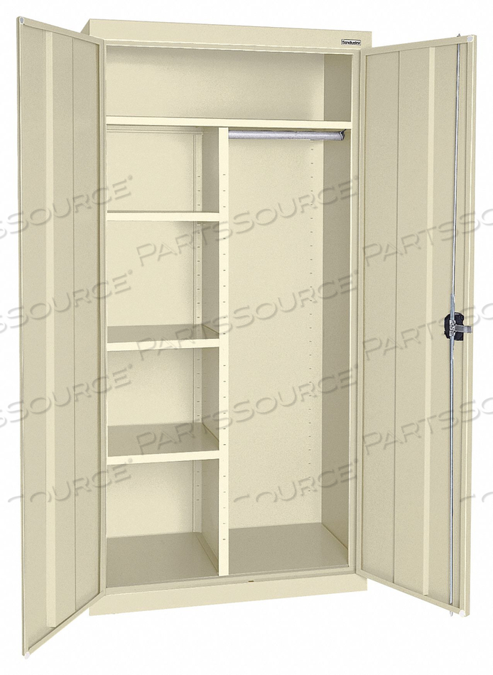 COMBO WARDROBE CABINET 72 H 46 W PUTTY by Sandusky Lee Cabinets
