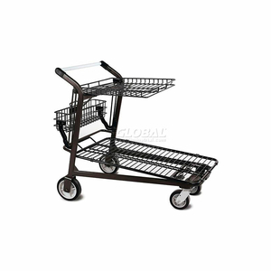 RETRACTABLE TRAY TOP SHELF LAWN & GARDEN SHOPPING CART DARK GRAY by Versacart Systems, Inc.