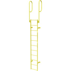 11 STEP STEEL WALK THROUGH WITH HANDRAILS FIXED ACCESS LADDER, YELLOW by Tri-Arc 11 STEP STEEL WALK THROUGH WITH HANDRAILS FIXED ACCESS LADDER, YELLOW by Tri-Arc