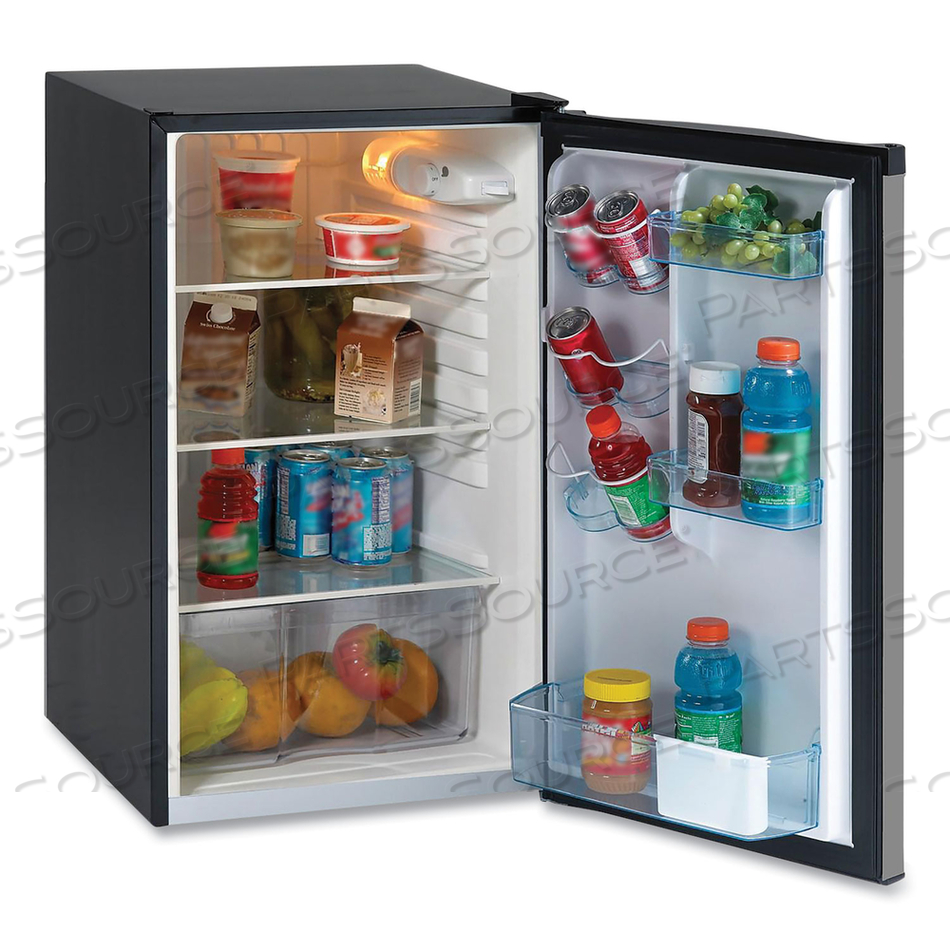 4.4 CU.FT. AUTO-DEFROST REFRIGERATOR, 19.25 X 22 X 33, BLACK WITH STAINLESS STEEL DOOR by Avanti Products