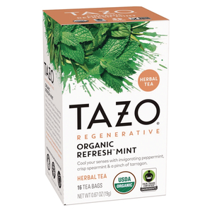 TEA BAGS, ORGANIC REFRESH MINT, 16/BOX, 6 BOXES/CARTON by Tazo