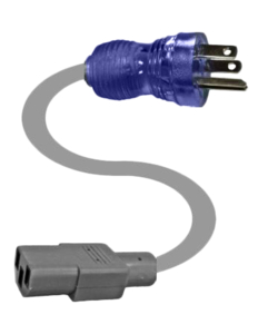 14/3 SJT NA 105C GRAY JACKET  LENGTH 15FT HOSPITAL GRADE NEMA 5-15P PLUG (GRAY) + IEC320-C13 (GRAY) HANK & TIE by Webber Electronics