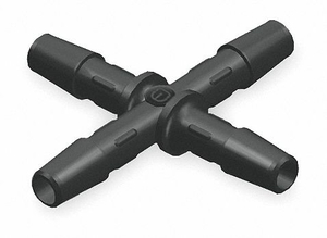 CROSS CONNECTOR 1/8 IN BARBED HDPE PK10 by Eldon James Corporation