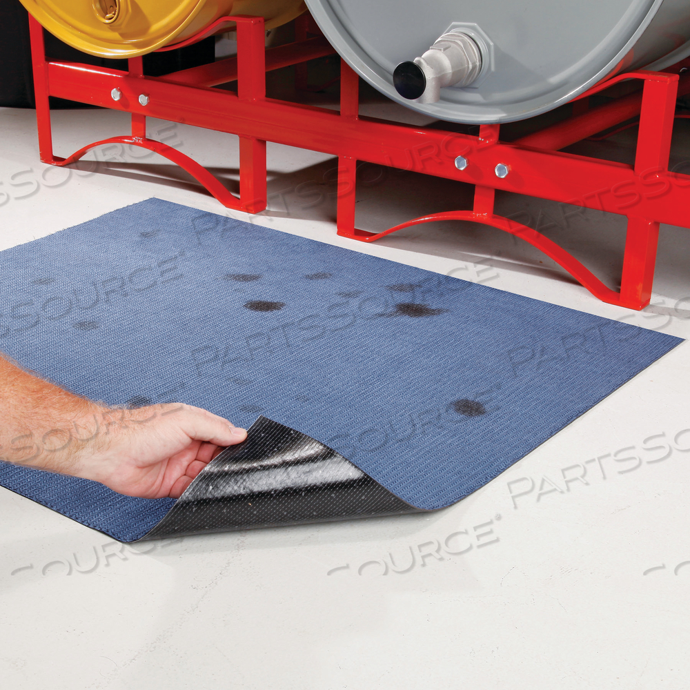 PIG INDUSTRIAL ABSORBENT ADHESIVE-BACKED GRIPPY FLOOR MAT by New Pig Corporation PIG INDUSTRIAL ABSORBENT ADHESIVE-BACKED GRIPPY FLOOR MAT by New Pig Corporation