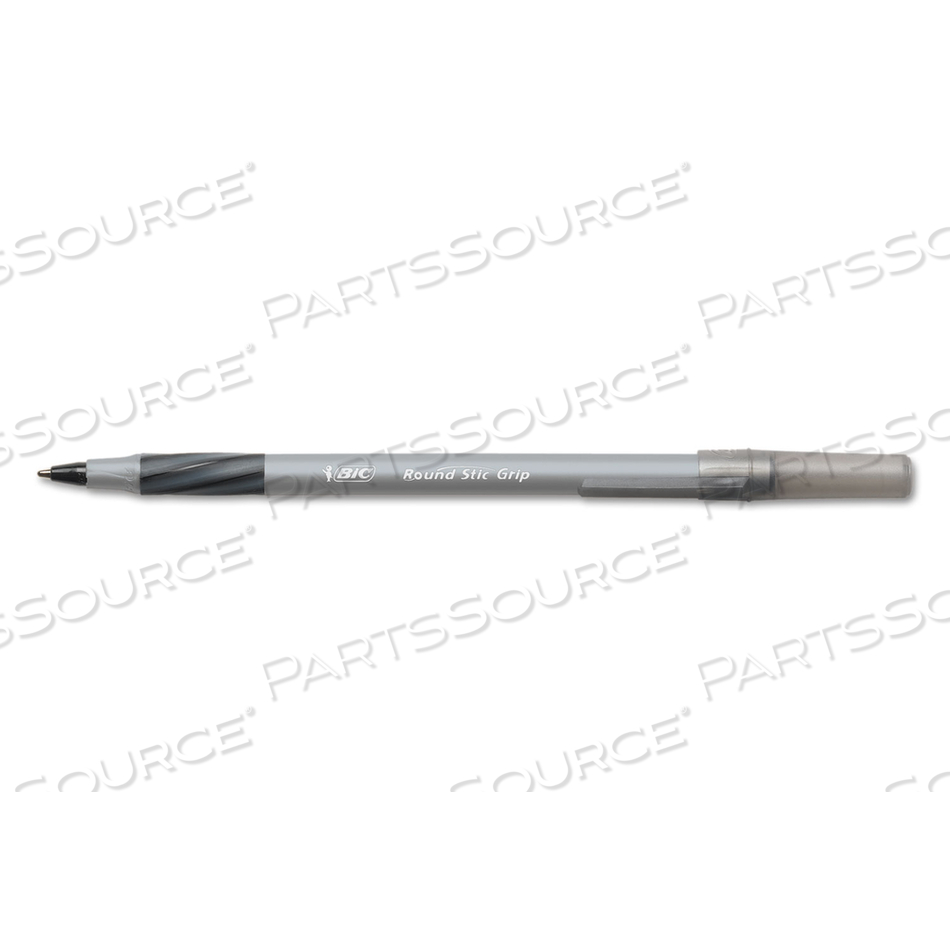 ROUND STIC GRIP XTRA COMFORT BALLPOINT PEN, EASY-GLIDE, STICK, MEDIUM 1.2 MM, BLACK INK, GRAY/BLACK BARREL by BIC ROUND STIC GRIP XTRA COMFORT BALLPOINT PEN, EASY-GLIDE, STICK, MEDIUM 1.2 MM, BLACK INK, GRAY/BLACK BARREL by BIC