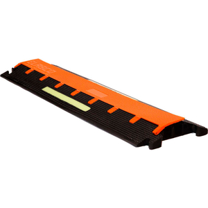 ELASGLOW 2 CHANNEL CABLE PROTECTOR, 1.25" CHANNEL, ORANGE/BLACK by Elasco Products.