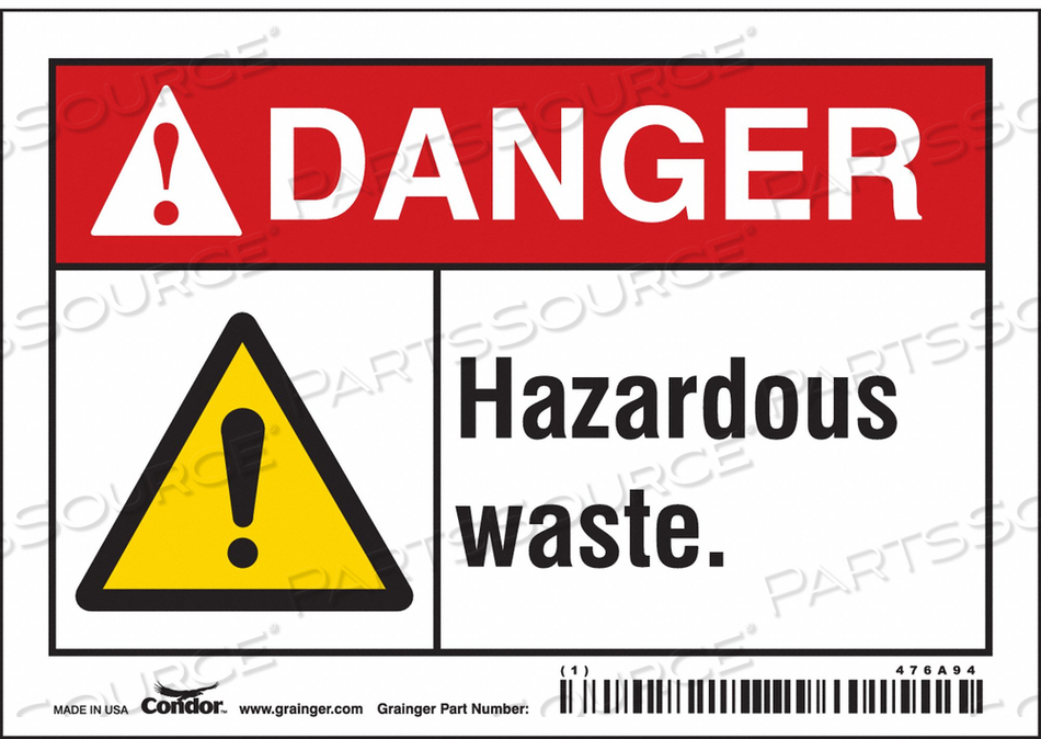 CHEMICAL SIGN 5 W 3-1/2 H 0.004 THICK 