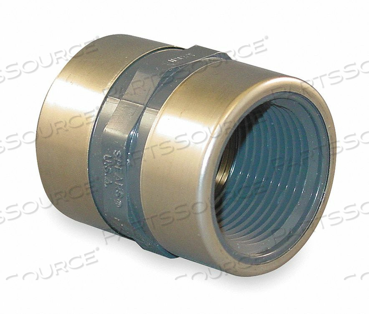 STANDARD COUPLING, 1/2 IN X 1/2 IN FITTING PIPE SIZE, SCHEDULE 80, FEMALE NPT X FEMALE NPT, GRAY by Spears