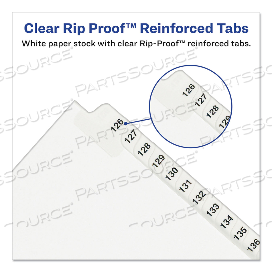 PREPRINTED LEGAL EXHIBIT SIDE TAB INDEX DIVIDERS, AVERY STYLE, 26-TAB, 51 TO 75, 11 X 8.5, WHITE, 1 SET by Avery