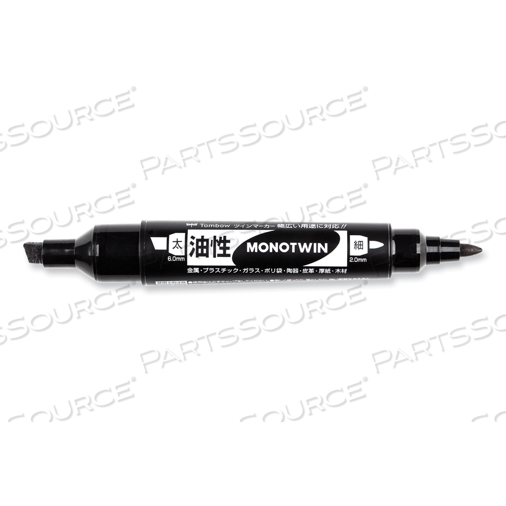 MONO TWIN BOLD PERMANENT MARKER, FINE/BROAD TIPS, BLACK by Tombow