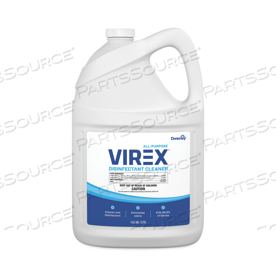 VIREX ALL-PURPOSE DISINFECTANT CLEANER, LEMON SCENT, 1 GAL CONTAINER by Diversey VIREX ALL-PURPOSE DISINFECTANT CLEANER, LEMON SCENT, 1 GAL CONTAINER by Diversey