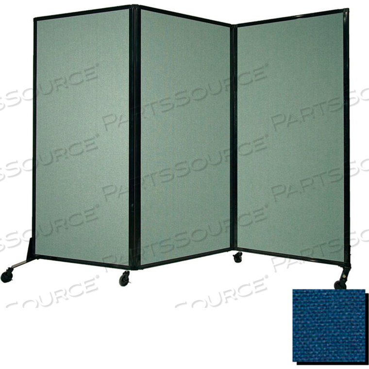 PORTABLE ACOUSTICAL PARTITION PANEL, AWRD 88"X8'4" FABRIC, WITH CASTERS, NAVY BLUE by Versare Solutions, Inc.