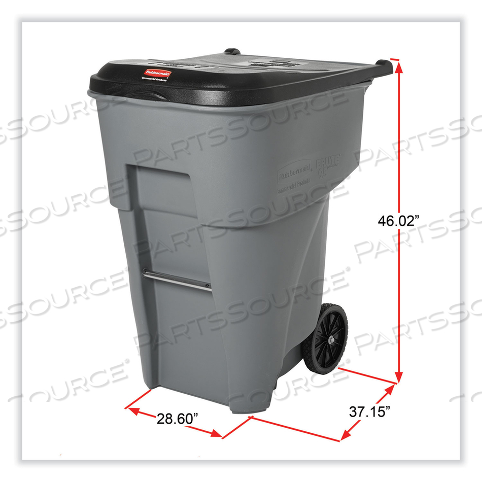 BRUTE ROLL-OUT HEAVY-DUTY CONTAINER, 95 GAL, POLYETHYLENE, GRAY by Rubbermaid Medical Division BRUTE ROLL-OUT HEAVY-DUTY CONTAINER, 95 GAL, POLYETHYLENE, GRAY by Rubbermaid Medical Division