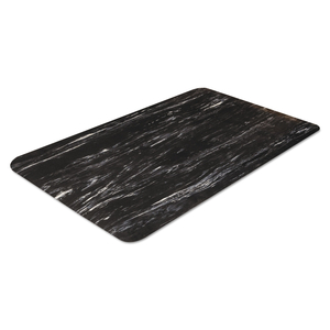 CUSHION-STEP SURFACE MAT, 24 X 36, MARBLEIZED RUBBER, BLACK by Crown