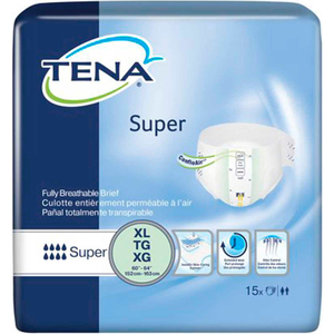 TENA SUPER BRIEFS, SIZE XL, 60"- 64" WAIST SIZE, GREEN, 60/CASE by Essity HMS North America Inc