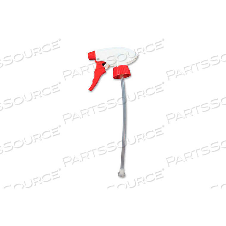 TRIGGER SPRAYER, RED ON WHITE, 8.125" TUBE, 24 SPRAYERS 