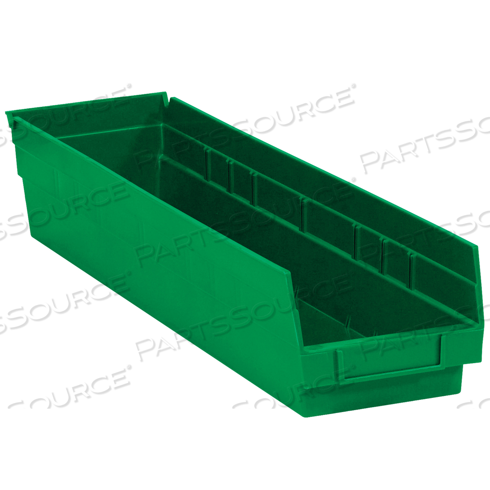 PLASTIC SHELF BIN BOXES, 23 5/8" X 4 1/8" X 4", GREEN, 16/CASE by BOX Partners (Box Acquisitions, LLC)