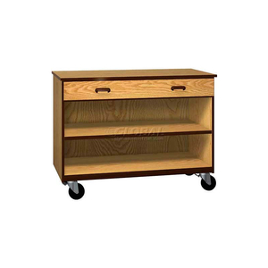 MOBILE WOOD CABINET, 1 DRAWER 1 SHELF, OPEN FRONT, 48"W X 22-1/4"D X 36"H, CACTUS STAR/GREY by Ironwood Manufacturing Inc