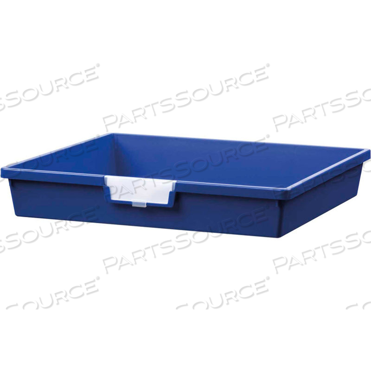 EXTRA WIDE SINGLE DEPTH STORAGE TOTE TRAY - 16-3/4"L X 18-1/2"W X 3"H BLUE 