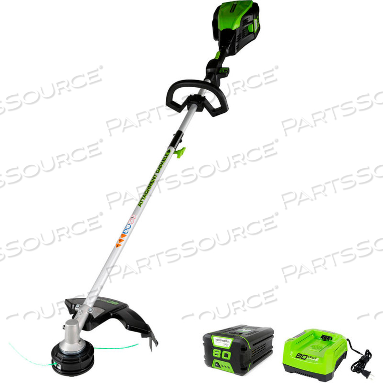 GST80321 80V PRO SERIES 16" STRING TRIMMER KIT W/2.0AH BATTERY & CHARGER by Greenworks Pro GST80321 80V PRO SERIES 16" STRING TRIMMER KIT W/2.0AH BATTERY & CHARGER by Greenworks Pro
