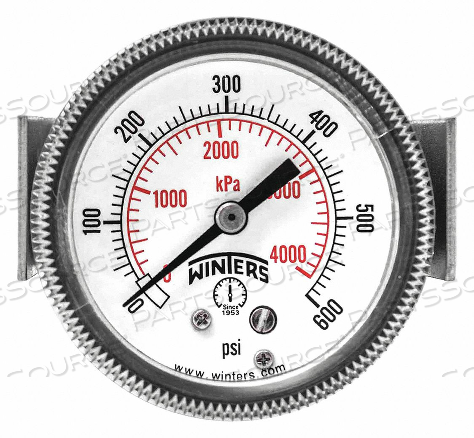 PRESSURE GAUGE 2 DIAL SIZE BLACK by Winters Instruments PRESSURE GAUGE 2 DIAL SIZE BLACK by Winters Instruments