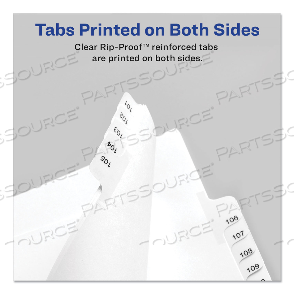 PREPRINTED LEGAL EXHIBIT SIDE TAB INDEX DIVIDERS, ALLSTATE STYLE, 26-TAB, S, 11 X 8.5, WHITE, 25/PACK 