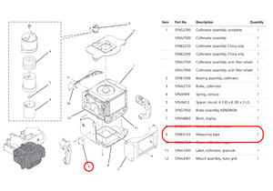 TAPE MEASURE FOR COLLIMATORS WITH SPACER BUSHING by Carestream Health, Inc.