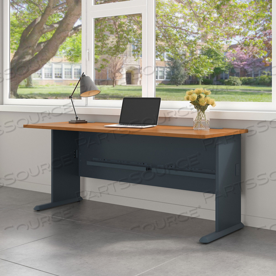 SERIES A COLLECTION WORKSTATION DESK, 71.63" X 26.88" X 29.88", NATURAL CHERRY/SLATE GRAY 