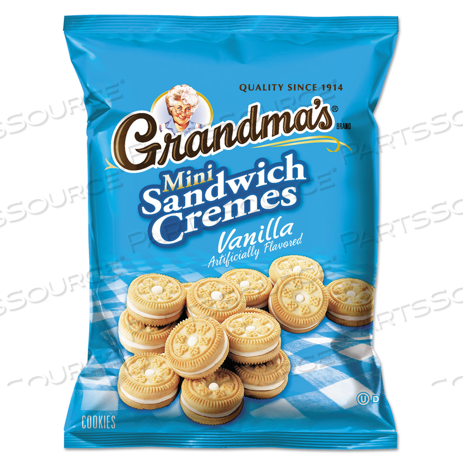 MINI VANILLA CREME SANDWICH COOKIES, 3.71 OZ by Grandma's MINI VANILLA CREME SANDWICH COOKIES, 3.71 OZ by Grandma's
