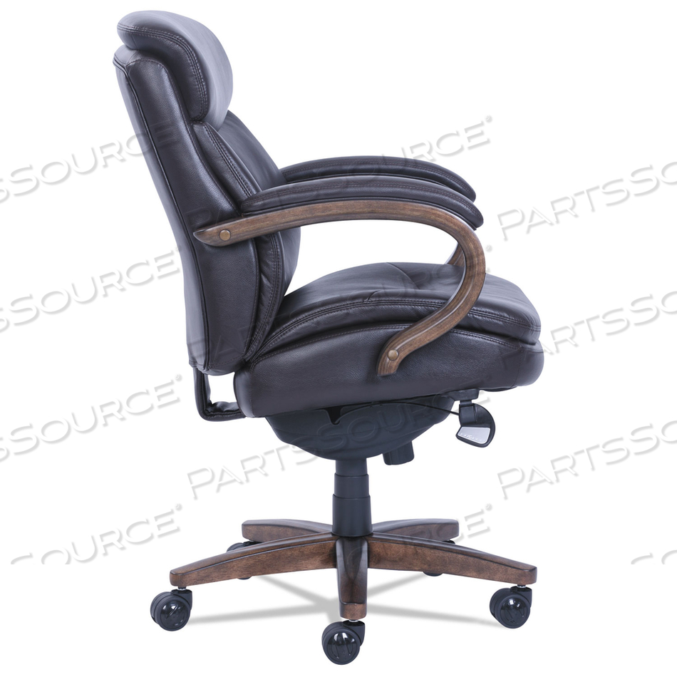 WOODBURY MID-BACK EXECUTIVE CHAIR, SUPPORTS UP TO 300 LB, 18.75" TO 21.75" SEAT HEIGHT, BROWN SEAT/BACK, WEATHERED SAND BASE 