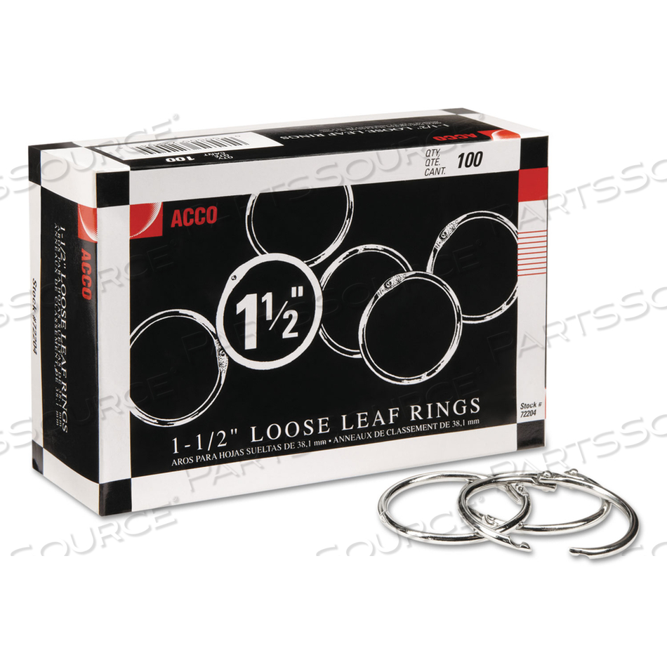 METAL BOOK RINGS, 1.5" DIAMETER by ACCO Brands METAL BOOK RINGS, 1.5" DIAMETER by ACCO Brands