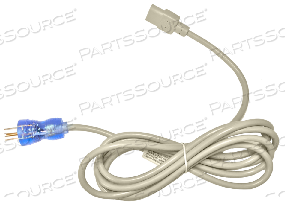 POWER CORD, 10 FT, 10 A, 125 V, 18 AWG, NEMA 5-15P TO IEC 320-C13, HOSPITAL GRADE POWER CORD, 10 FT, 10 A, 125 V, 18 AWG, NEMA 5-15P TO IEC 320-C13, HOSPITAL GRADE