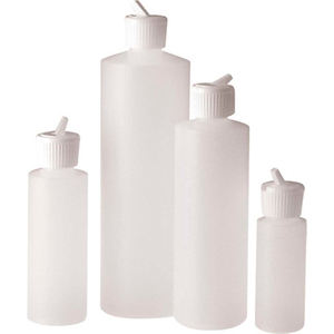 2OZ NATURAL HDPE CYLINDER BOTTLE WITH 24-410 WHITE PE FLIP TOP CAP, CASE OF 48 by Qorpak