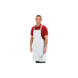 ECONOMY BIB APRON, 34" X 36", NO POCKET, WHITE by John Ritzenhaler Co