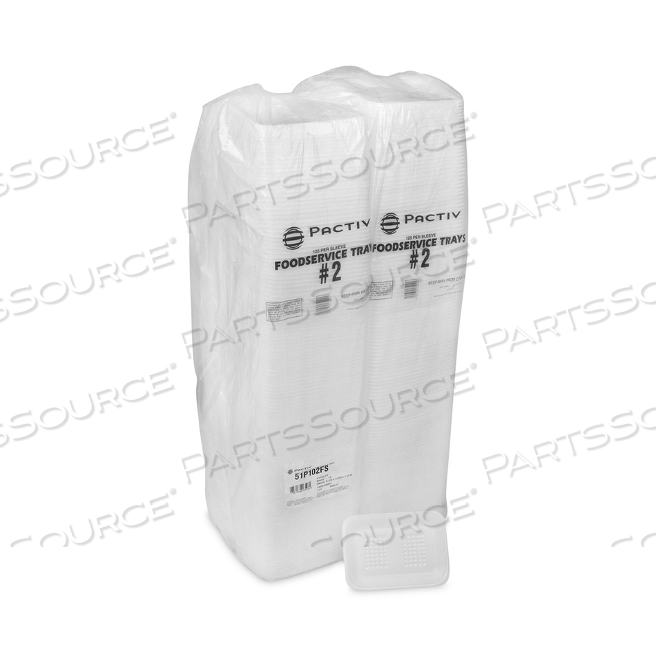 MEAT TRAY, #2, 8.38 X 5.88 X 1.21, WHITE, FOAM by Pactiv