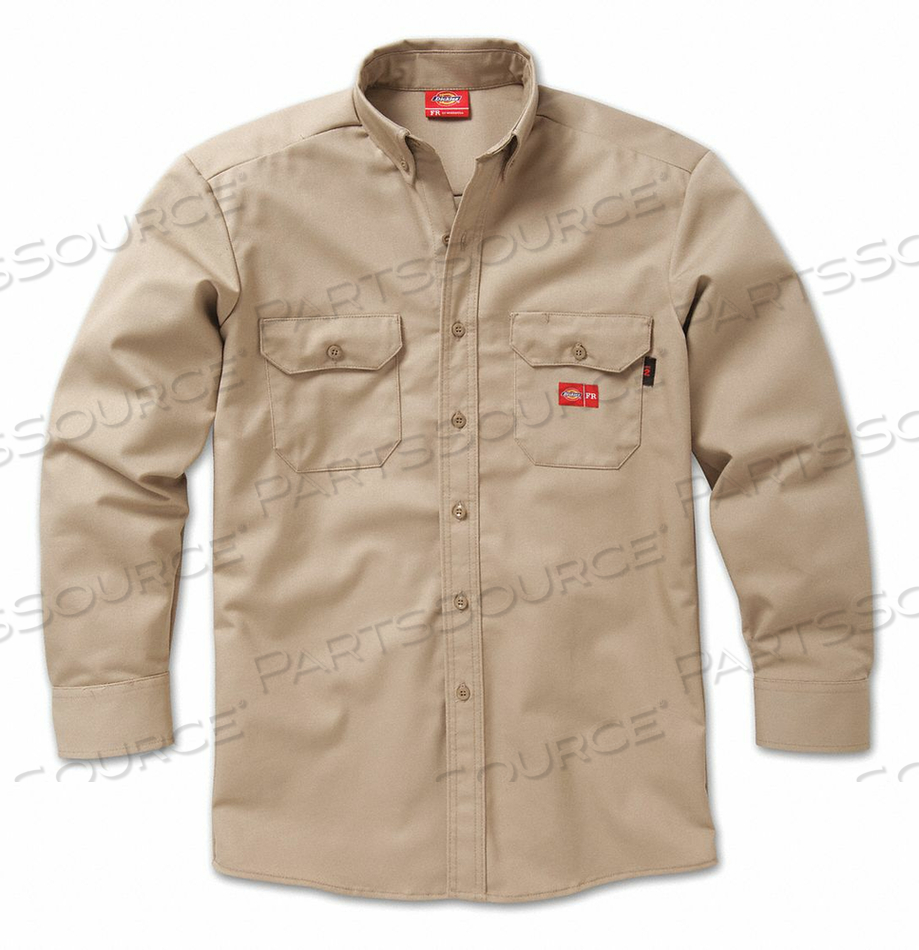FR BUTTON DOWN WORK SHIRT L KHAKI by Dickies