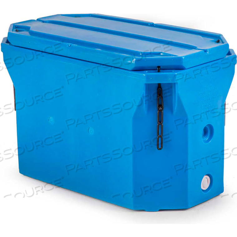 BONAR PLASTICS POLAR INSULATED BOX FLAT BOTTOM PB1801 WITH LID - 750 LB CAP. 43"L X 24"W X 28"H BLUE by Snyder Industries