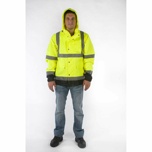 HIGH-VISIBILITY RAIN JACKET, ANSI CLASS 3, 2XL, YELLOW/BLACK by Utility Pro Wear