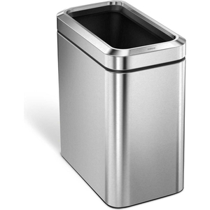 SLIM OPEN TOP TRASH CAN, BRUSHED STAINLESS STEEL, 6.6 GALLON CAPACITY by Simplehuman