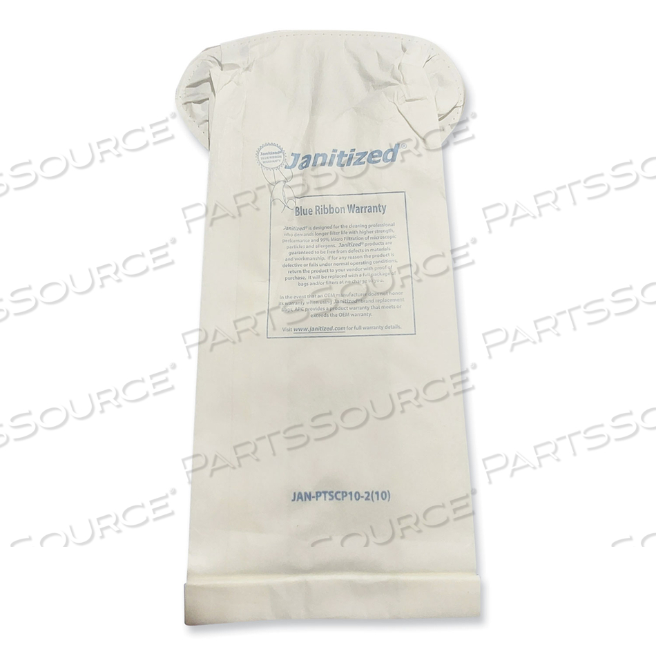 VACUUM FILTER BAGS DESIGNED TO FIT PROTEAM SUPER COACH PRO 10 by Janitized VACUUM FILTER BAGS DESIGNED TO FIT PROTEAM SUPER COACH PRO 10 by Janitized