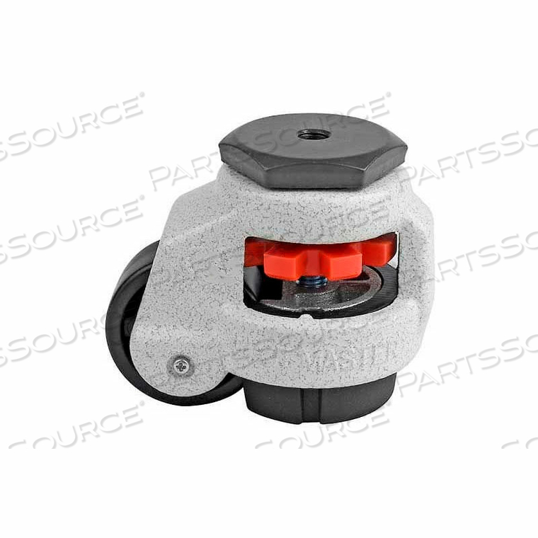 SWIVEL STEM MANUAL LEVELING CASTER - 110 LB. CAP. - 42MM DIA. NYLON WHEEL by Foot Master SWIVEL STEM MANUAL LEVELING CASTER - 110 LB. CAP. - 42MM DIA. NYLON WHEEL by Foot Master