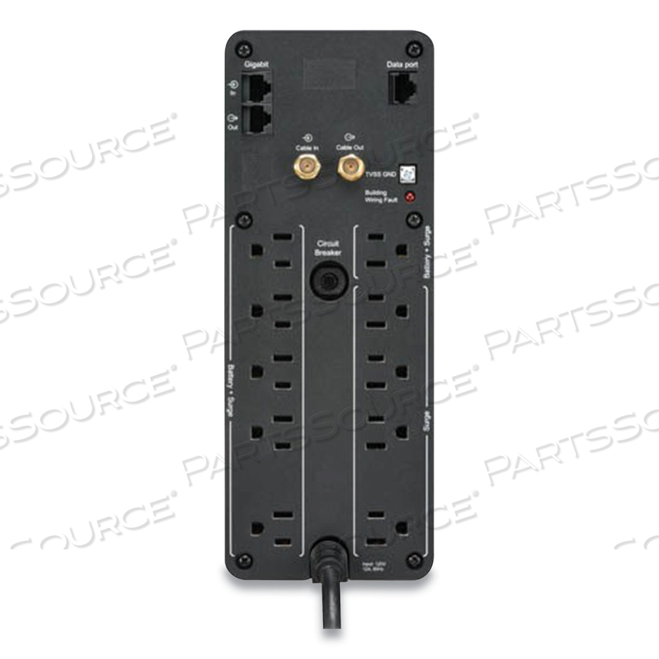 BR1000MS BACK-UPS PRO BR SERIES SINEWAVE BATTERY BACKUP SYSTEM, 10 OUTLETS, 1,000 VA, 1,080 J by APC / American Power Conversion