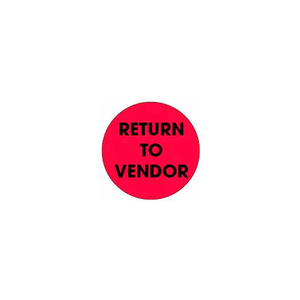 RETURN TO VENDOR 2" DIA. - FLUORESCENT RED / BLACK by Decker Tape Products RETURN TO VENDOR 2" DIA. - FLUORESCENT RED / BLACK by Decker Tape Products