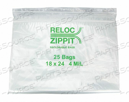 RECLOSABLE BAG STANDARD LDPE SEAL PK250 by Reloc Zippit