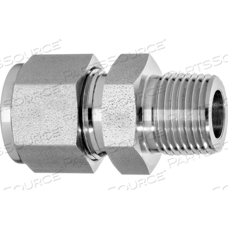 316 SS DOUBLE-FERRULE INSTRUMENTATION FTG -STRAIGHT ADAPTER FOR 1/4" TUBE OD X 1/8" MNPT 