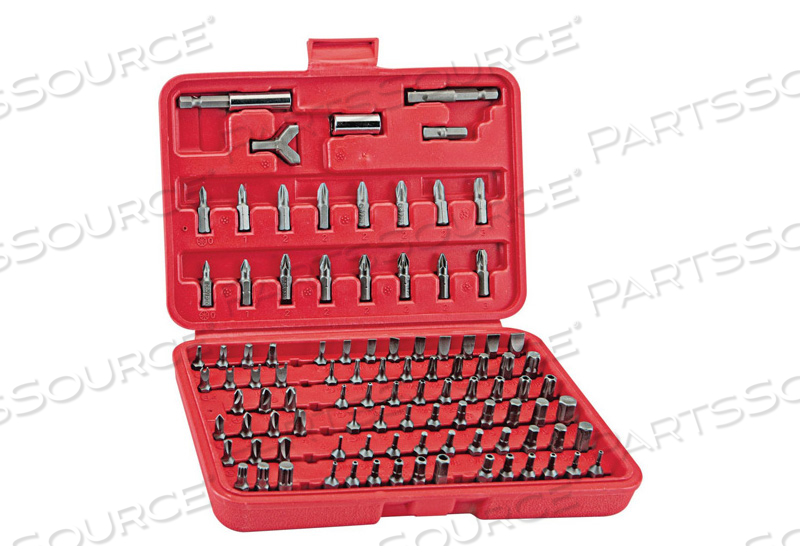 BIT SET, CHROME VANADIUM STEEL, 100 PIECES, 8 IN by Approved Vendor BIT SET, CHROME VANADIUM STEEL, 100 PIECES, 8 IN by Approved Vendor