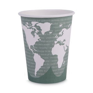 WORLD ART RENEWABLE AND COMPOSTABLE HOT CUPS, 12 OZ, 50/PACK, 20 PACKS/CARTON by Eco-Products