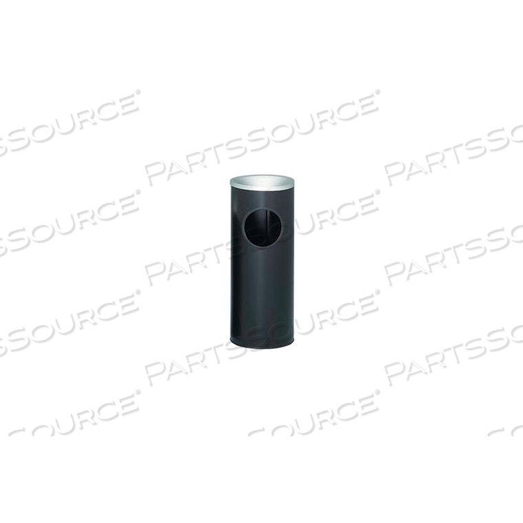 STEEL ASH AND TRASH URN 3 GALLON BLACK WITH ALUMINUM TOP 10" DIA. X 25"H by Witt Company