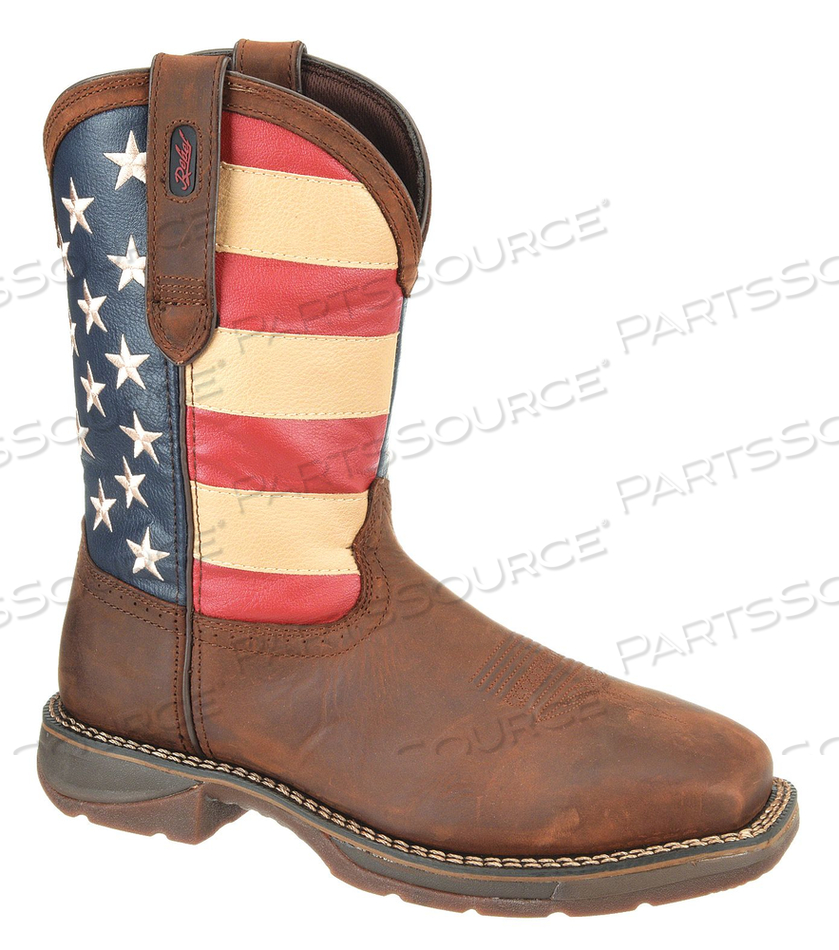 WESTERN BOOT 9-1/2 MEDIUM BROWN STEEL PR by Durango