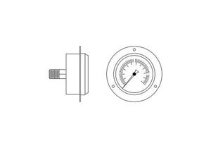 0.25" NPT 0-60PSI STAINLESS STEEL GAUGE by STERIS Corporation